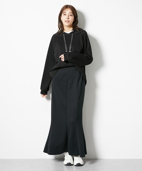 nissen（ニッセン）の「【低身長/高身長サイズ有】なめらかポンチ素材マーメイドスカート（スカート・レディース・モカ/ブラック・T3L/TLL/S/PM/PS/PSS/TL/TM/3L/LL/L/M）」の9枚目の写真