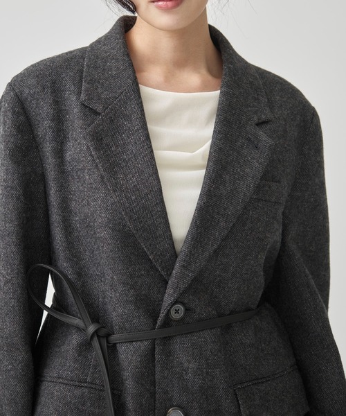 CITY TOKYO（シティトウキョウ）の「Tweed Single Jacket/ツイードシングルテーラードジャケット（テーラードジャケット・レディース・ベージュ/ブラック・FREE）」の14枚目の写真