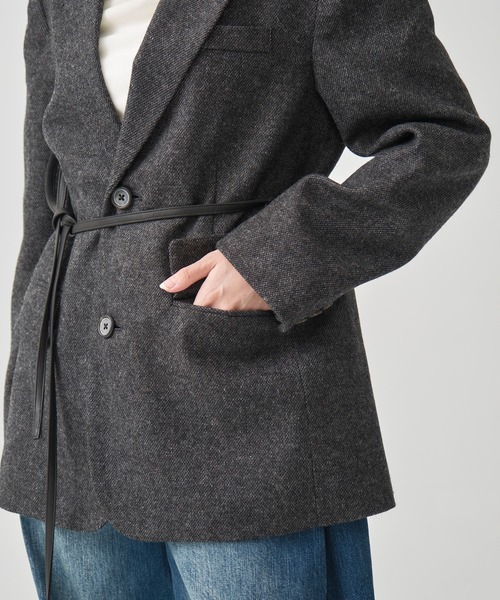 CITY TOKYO（シティトウキョウ）の「Tweed Single Jacket/ツイードシングルテーラードジャケット（テーラードジャケット・レディース・ベージュ/ブラック・FREE）」の13枚目の写真