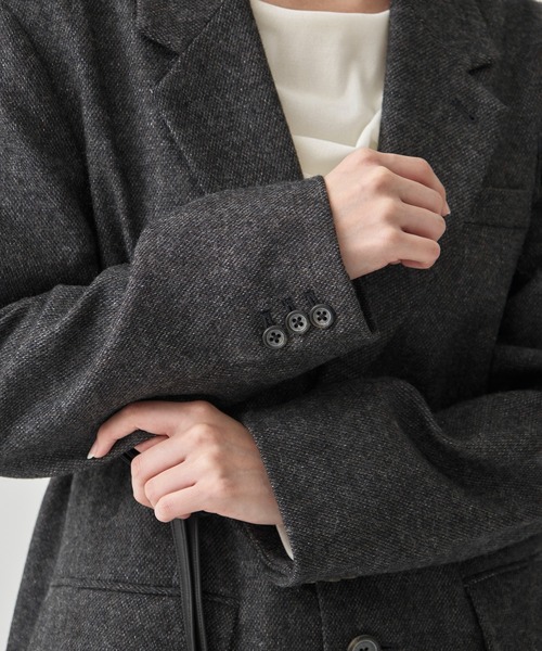 CITY TOKYO（シティトウキョウ）の「Tweed Single Jacket/ツイードシングルテーラードジャケット（テーラードジャケット・レディース・ベージュ/ブラック・FREE）」の12枚目の写真