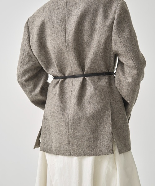 CITY TOKYO（シティトウキョウ）の「Tweed Single Jacket/ツイードシングルテーラードジャケット（テーラードジャケット・レディース・ベージュ/ブラック・FREE）」の3枚目の写真