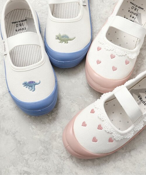 apres les cours（アプレレクール）の「バラエティ上履き（スリッポン・キッズ・サックスブルー/ピンク・17/16/19/15 /18）」の8枚目の写真