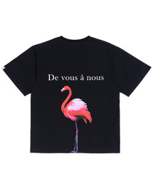 DVAN（ドゥヴァン）の「レッドフラミンゴグラフィックTシャツブラック（Tシャツ/カットソー）」