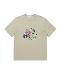 ロゴグラフィック半袖Tシャツ_ライトカーキ