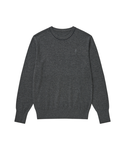 SOLEW(ソル)の「ベーシッククルーネックニット_グレー(ニット/セーター・メンズ・その他・SMALL/MEDIUM/LARGE)」の1枚目の写真