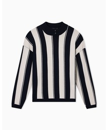 EMPORIO ARMANI インターシャパターン ピュアバージンウールセーター