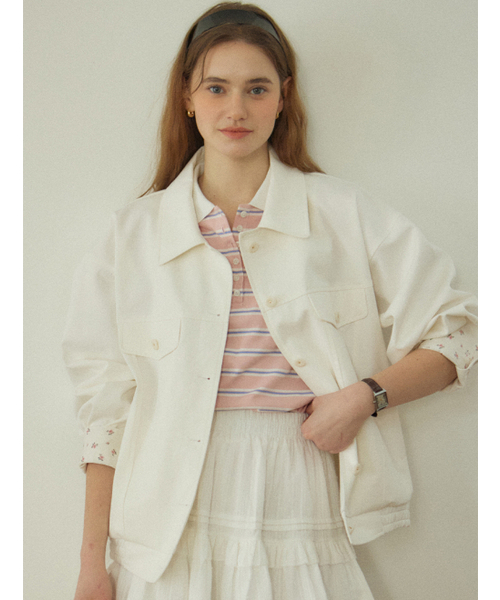 OURHOPE(アワーホープ)の「ストライプシャーリングピケTシャツ - ピンク(ポロシャツ・レディース・PINK・FREE)」の3枚目の写真