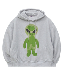 HOODHOOD | エイリアングラフィックオーバーサイズフードパーカー メランジホワイト(パーカー)