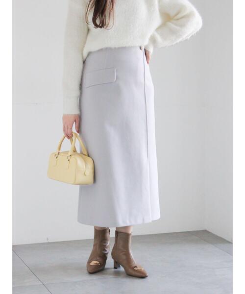 Te chichi（テチチ）の「メルトンジャージートラペーズスカート（スカート・レディース・ブラック/パープル/シルバーグレー・F）」の3枚目の写真