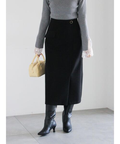 Te chichi（テチチ）の「メルトンジャージートラペーズスカート（スカート・レディース・ブラック/パープル/シルバーグレー・F）」の2枚目の写真