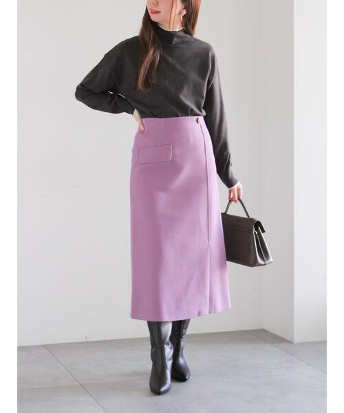 Te chichi（テチチ）の「メルトンジャージートラペーズスカート（スカート・レディース・ブラック/パープル/シルバーグレー・F）」の4枚目の写真