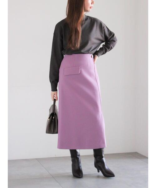 Te chichi（テチチ）の「メルトンジャージートラペーズスカート（スカート・レディース・ブラック/パープル/シルバーグレー・F）」の5枚目の写真