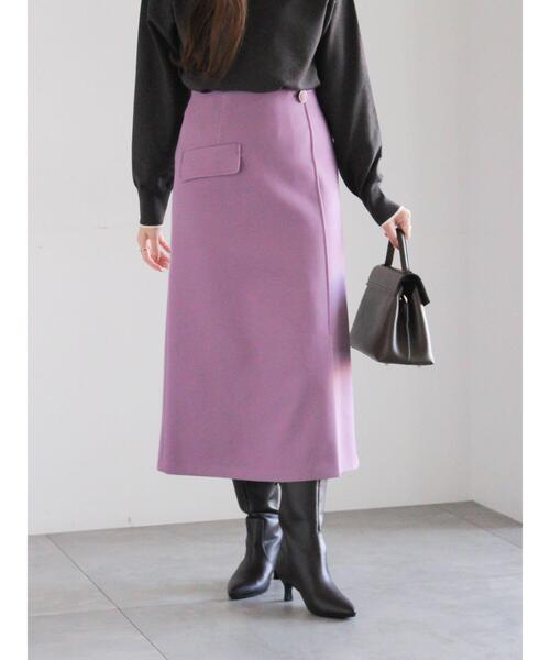 Te chichi（テチチ）の「メルトンジャージートラペーズスカート（スカート・レディース・ブラック/パープル/シルバーグレー・F）」の6枚目の写真