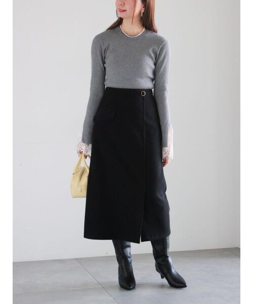 Te chichi（テチチ）の「メルトンジャージートラペーズスカート（スカート・レディース・ブラック/パープル/シルバーグレー・F）」の10枚目の写真