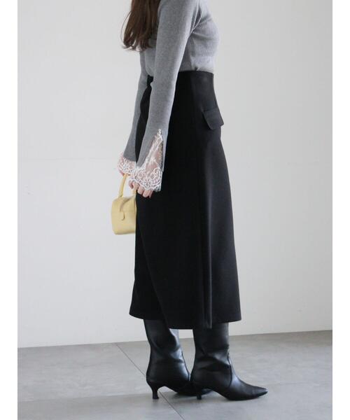 Te chichi（テチチ）の「メルトンジャージートラペーズスカート（スカート・レディース・ブラック/パープル/シルバーグレー・F）」の12枚目の写真