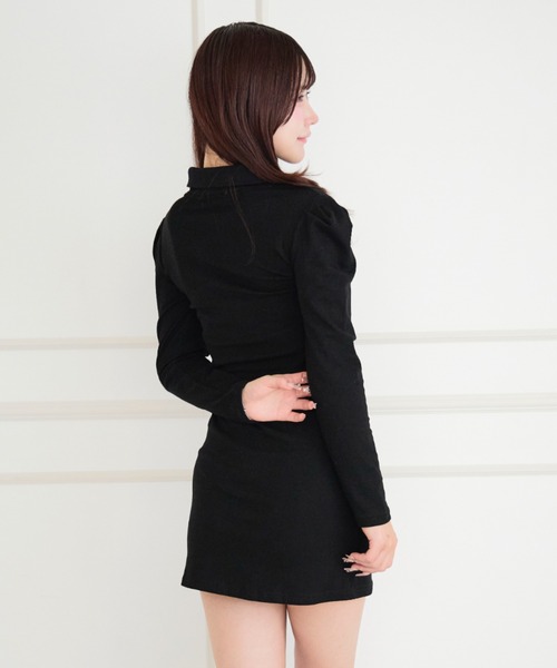 ALLuRing ChaRm(アリュリングチャーム)の「Cutout Pleated Mini Dress / カットアウトプリーツミニワンピース(ワンピース・レディース・ブラック・FREE)」の13枚目の写真