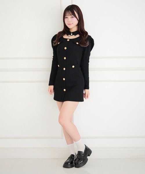 ALLuRing ChaRm(アリュリングチャーム)の「Cutout Pleated Mini Dress / カットアウトプリーツミニワンピース(ワンピース・レディース・ブラック・FREE)」の15枚目の写真