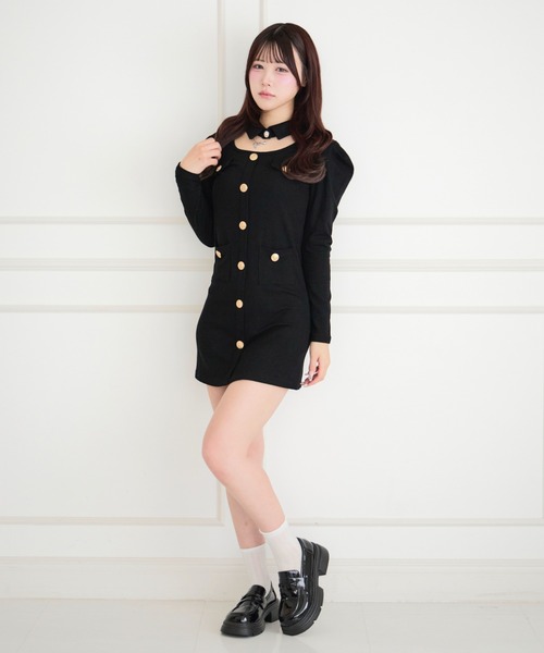 ALLuRing ChaRm(アリュリングチャーム)の「Cutout Pleated Mini Dress / カットアウトプリーツミニワンピース(ワンピース・レディース・ブラック・FREE)」の16枚目の写真