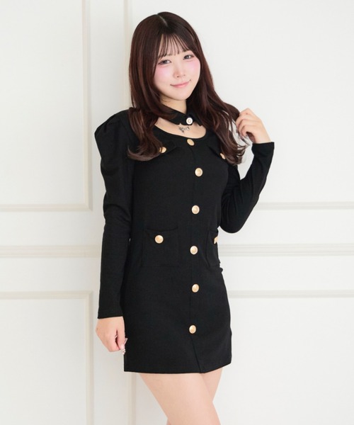 ALLuRing ChaRm(アリュリングチャーム)の「Cutout Pleated Mini Dress / カットアウトプリーツミニワンピース(ワンピース・レディース・ブラック・FREE)」の11枚目の写真