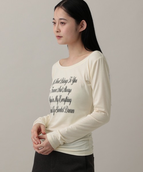 3.3 Field Trip （3.3フィールドトリップ）の「3.3 Field Trip／レタリングロゴカットソー（Tシャツ/カットソー・レディース・ブラック/グレー×ピンク/オフホワイト・FREE）」の17枚目の写真