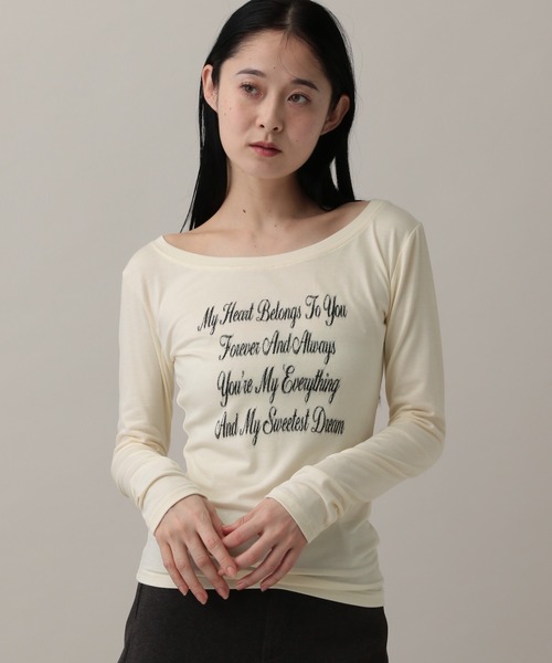 3.3 Field Trip （3.3フィールドトリップ）の「3.3 Field Trip／レタリングロゴカットソー（Tシャツ/カットソー・レディース・ブラック/グレー×ピンク/オフホワイト・FREE）」の18枚目の写真