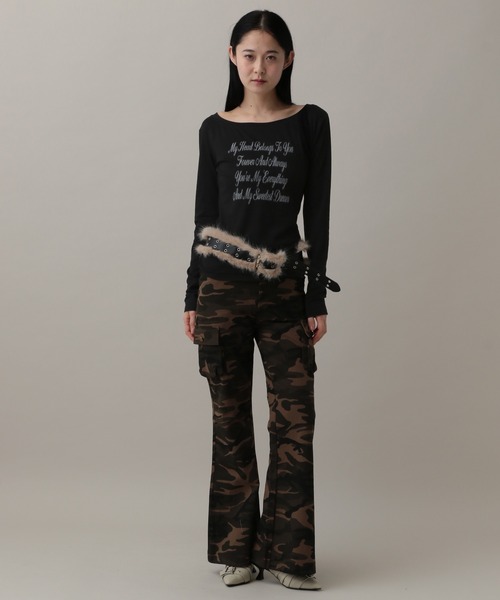 3.3 Field Trip （3.3フィールドトリップ）の「3.3 Field Trip／レタリングロゴカットソー（Tシャツ/カットソー・レディース・ブラック/グレー×ピンク/オフホワイト・FREE）」の19枚目の写真