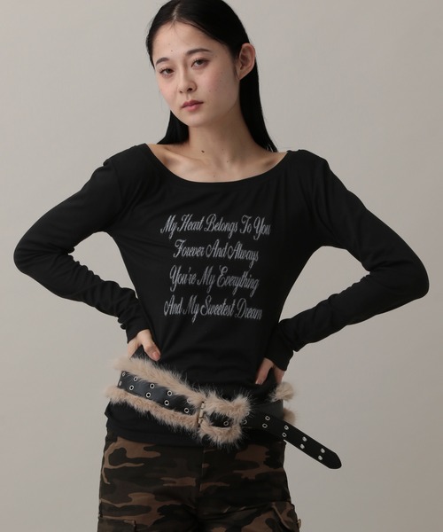 3.3 Field Trip （3.3フィールドトリップ）の「3.3 Field Trip／レタリングロゴカットソー（Tシャツ/カットソー・レディース・ブラック/グレー×ピンク/オフホワイト・FREE）」の20枚目の写真