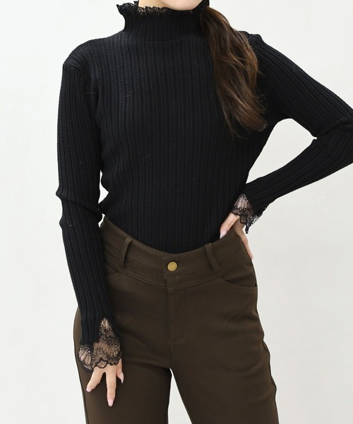 MISCH MASCH(ミッシュマッシュ)の「一部店舗限定 レースハイネックニット(ニット/セーター・レディース・ホワイト/ブラック/アイボリー・フリ-)」の10枚目の写真