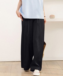 ワイドパンツ ボトムス レディース パンツ カジュアル おしゃれ きれいめ かわいい ゆったり 春 夏 秋 冬 オールシーズン シンプル 無地 デイリー ゴム ウエストゴム 大きいサイズ ゆったり