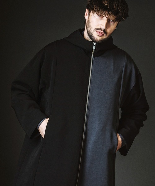 NO ID.(ノーアイディ)の「【NO ID.】Changing Hooded Coat / チェンジング フーデッド コート(モッズコート・メンズ・グレー/その他23/ブラック・ONE SIZE)」の1枚目の写真