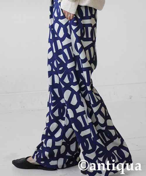 antiqua(アンティカ)の「幾何学柄 ワイドパンツ(その他パンツ・レディース・ブラック/ブルー・ONESIZE)」の10枚目の写真