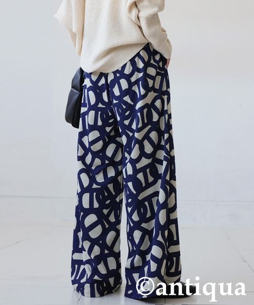 antiqua(アンティカ)の「幾何学柄 ワイドパンツ(その他パンツ・レディース・ブラック/ブルー・ONESIZE)」の11枚目の写真