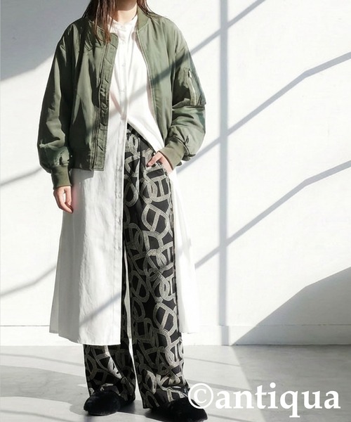 antiqua(アンティカ)の「幾何学柄 ワイドパンツ(その他パンツ・レディース・ブラック/ブルー・ONESIZE)」の16枚目の写真