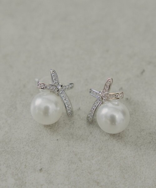 Chico（チコ）の「リボンパールピアス（ピアス（両耳用）・レディース・シルバー/ゴールド・FREE）」の5枚目の写真