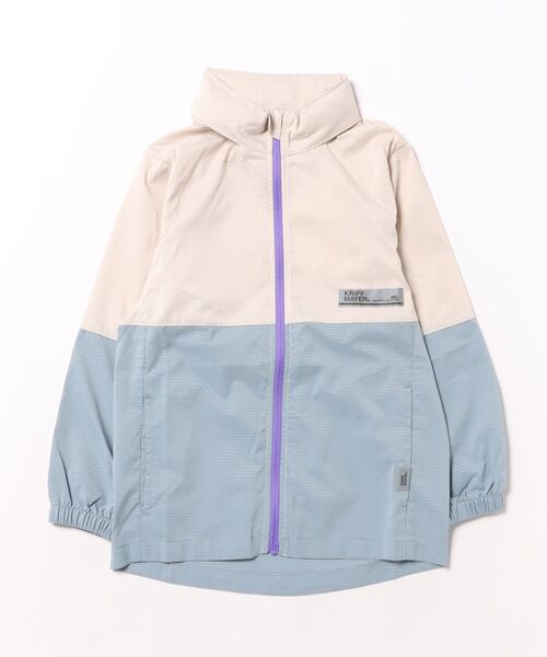 KRIFF MAYER Kid's Collection（クリフメイヤーキッズコレクション）の「【撥水・軽量・通気性】さらさらエアーフードジャケット（マウンテンパーカー・キッズ・サックスブルー/ベージュ/オリーブ/ブラック/ナチュラル・150/140/130/120/160/170）」の3枚目の写真