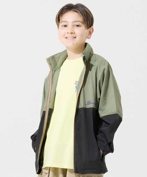 KRIFF MAYER Kid's Collection（クリフメイヤーキッズコレクション）の「【撥水・軽量・通気性】さらさらエアーフードジャケット（マウンテンパーカー・キッズ・サックスブルー/ベージュ/オリーブ/ブラック/ナチュラル・150/140/130/120/160/170）」の4枚目の写真