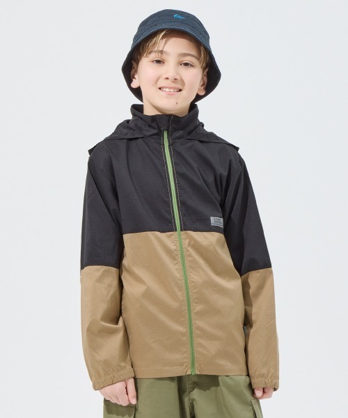 KRIFF MAYER Kid's Collection（クリフメイヤーキッズコレクション）の「【撥水・軽量・通気性】さらさらエアーフードジャケット（マウンテンパーカー・キッズ・サックスブルー/ベージュ/オリーブ/ブラック/ナチュラル・150/140/130/120/160/170）」の8枚目の写真