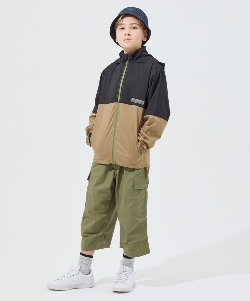 KRIFF MAYER Kid's Collection（クリフメイヤーキッズコレクション）の「【撥水・軽量・通気性】さらさらエアーフードジャケット（マウンテンパーカー・キッズ・サックスブルー/ベージュ/オリーブ/ブラック/ナチュラル・150/140/130/120/160/170）」の9枚目の写真