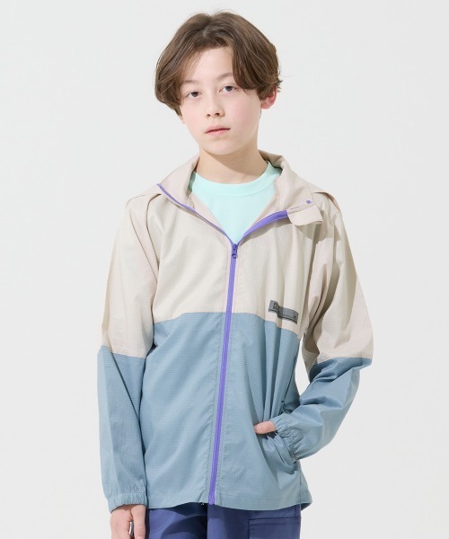 KRIFF MAYER Kid's Collection（クリフメイヤーキッズコレクション）の「【撥水・軽量・通気性】さらさらエアーフードジャケット（マウンテンパーカー・キッズ・サックスブルー/ベージュ/オリーブ/ブラック/ナチュラル・150/140/130/120/160/170）」の13枚目の写真