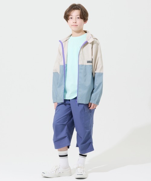 KRIFF MAYER Kid's Collection（クリフメイヤーキッズコレクション）の「【撥水・軽量・通気性】さらさらエアーフードジャケット（マウンテンパーカー・キッズ・サックスブルー/ベージュ/オリーブ/ブラック/ナチュラル・150/140/130/120/160/170）」の14枚目の写真