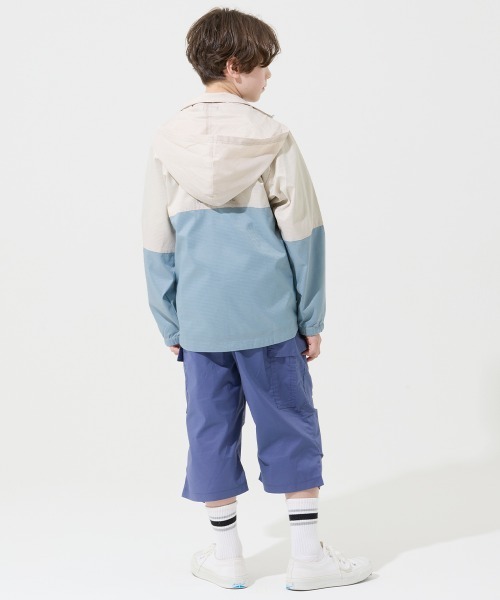 KRIFF MAYER Kid's Collection（クリフメイヤーキッズコレクション）の「【撥水・軽量・通気性】さらさらエアーフードジャケット（マウンテンパーカー・キッズ・サックスブルー/ベージュ/オリーブ/ブラック/ナチュラル・150/140/130/120/160/170）」の16枚目の写真