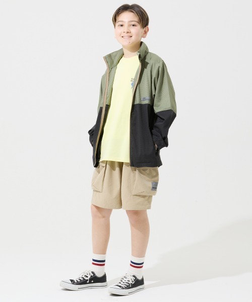 KRIFF MAYER Kid's Collection（クリフメイヤーキッズコレクション）の「【撥水・軽量・通気性】さらさらエアーフードジャケット（マウンテンパーカー・キッズ・サックスブルー/ベージュ/オリーブ/ブラック/ナチュラル・150/140/130/120/160/170）」の17枚目の写真