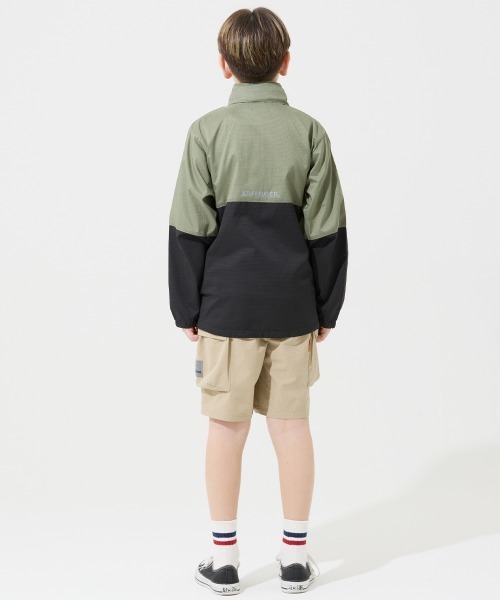 KRIFF MAYER Kid's Collection（クリフメイヤーキッズコレクション）の「【撥水・軽量・通気性】さらさらエアーフードジャケット（マウンテンパーカー・キッズ・サックスブルー/ベージュ/オリーブ/ブラック/ナチュラル・150/140/130/120/160/170）」の19枚目の写真