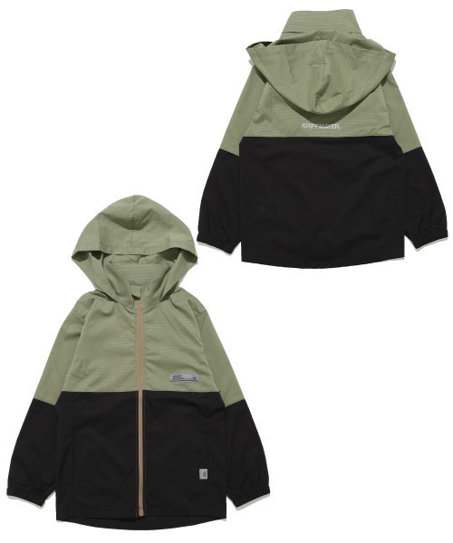 KRIFF MAYER Kid's Collection（クリフメイヤーキッズコレクション）の「【撥水・軽量・通気性】さらさらエアーフードジャケット（マウンテンパーカー・キッズ・サックスブルー/ベージュ/オリーブ/ブラック/ナチュラル・150/140/130/120/160/170）」の6枚目の写真