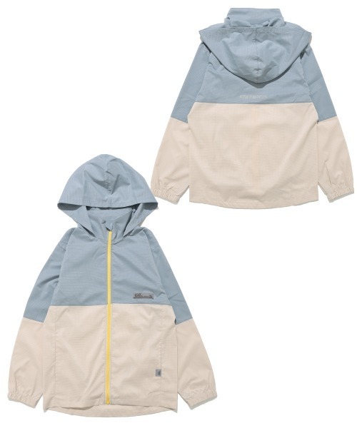 KRIFF MAYER Kid's Collection（クリフメイヤーキッズコレクション）の「【撥水・軽量・通気性】さらさらエアーフードジャケット（マウンテンパーカー・キッズ・サックスブルー/ベージュ/オリーブ/ブラック/ナチュラル・150/140/130/120/160/170）」の7枚目の写真