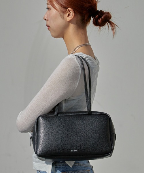 YAHKI(ヤーキ)の「YAHKI/ヤーキ HAND BAG ベーシック 床革 ハンドバッグ 2026年春夏(ハンドバッグ・レディース・ブラック/サンドベージュ/ライトピンク・FREE)」の2枚目の写真