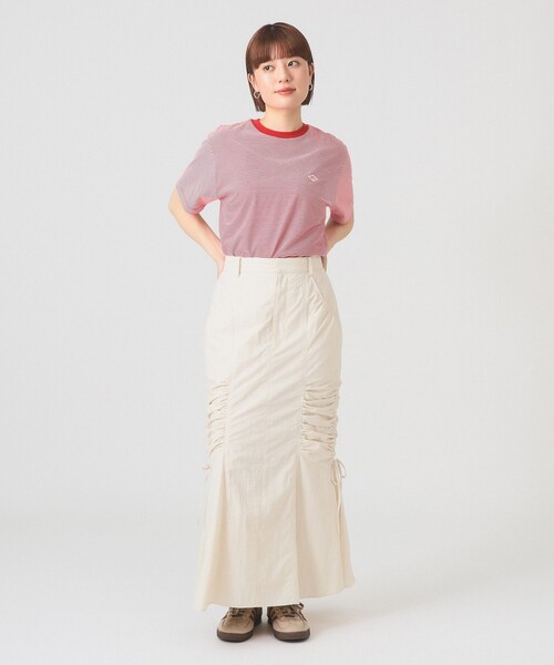 DANTON(ダントン)の「DANTON / ストライプ インナー Tシャツ(Tシャツ/カットソー・レディース・レッド/ライトグレー・SMALL/MEDIUM)」の3枚目の写真