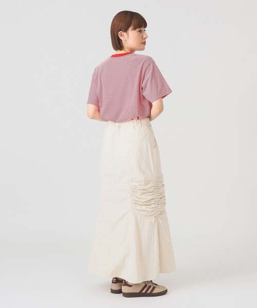 DANTON(ダントン)の「DANTON / ストライプ インナー Tシャツ(Tシャツ/カットソー・レディース・レッド/ライトグレー・SMALL/MEDIUM)」の5枚目の写真