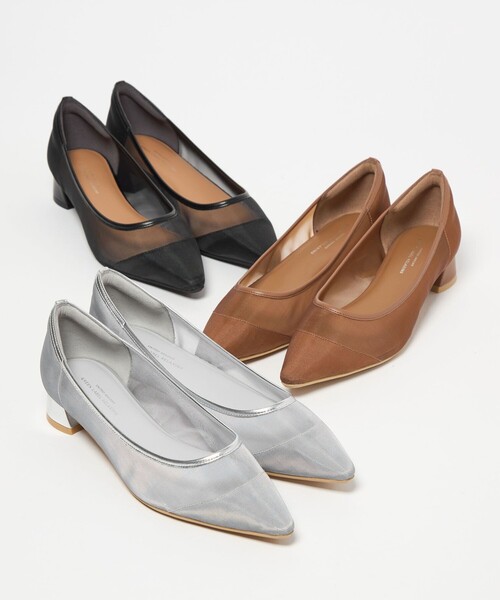 green label relaxing（グリーンレーベルリラクシング）の「ポインテッド チュール パンプス（パンプス・レディース・シルバー/ブラック・25cm/24.5cm/24cm/23.5cm/23cm/22.5cm）」の17枚目の写真