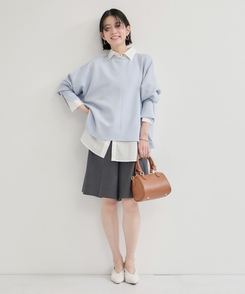 le cercle ADAM ET ROPE'(ルセルクルアダムエロペ)の「フォルムワイドプルオーバー/セットアップ対応(Tシャツ/カットソー・レディース・サックスブルー/ブラック/ライトグレー・FREE)」の21枚目の写真